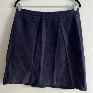 Ralph Lauren Black Label 100% linen navy skirt.